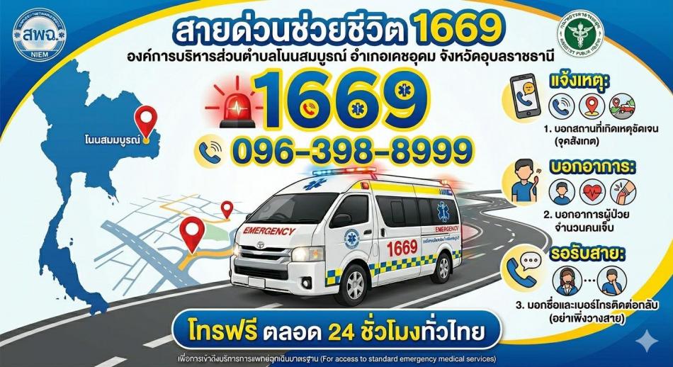 เบอร์ฉุกเฉินโนนสมบูรณ์: 096-398-8999 หรือ 1669